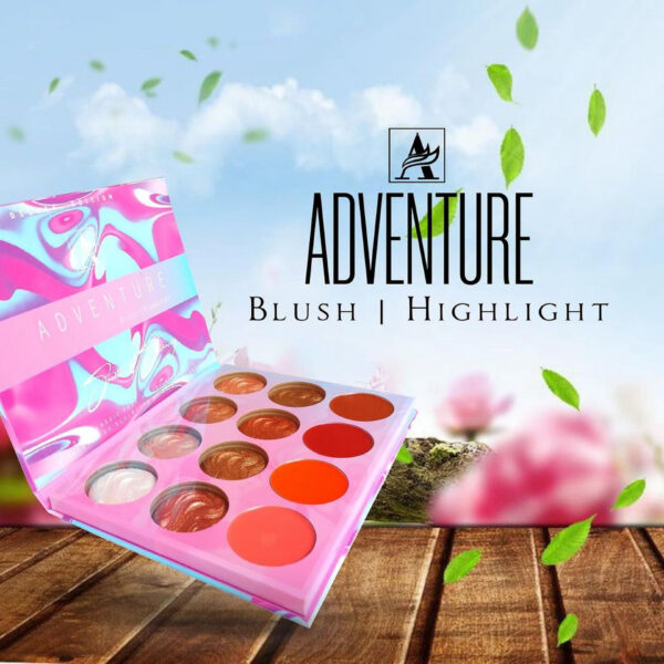 Adventure Makeup Shimmering & Shine Blush and Highlighter Palette