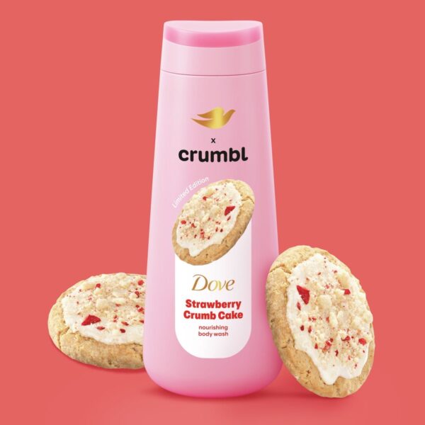 Dove x Crumbl Moisturizing Bodywash – Strawberry Crumb Cake