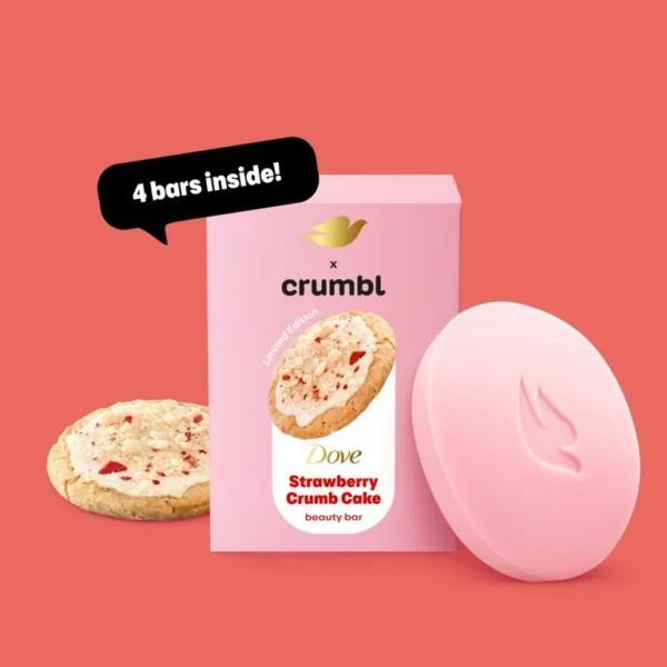 Dove x Crumbl Strawberry Crumb Cake Beauty Bar (4 pack)