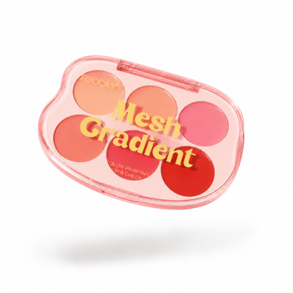 Febble mesh gradient 6 colors lip & cheek palette