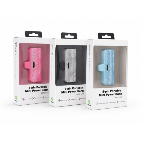 YOUSE 8-Pin Portable Mini Power Bank – 4000mAh