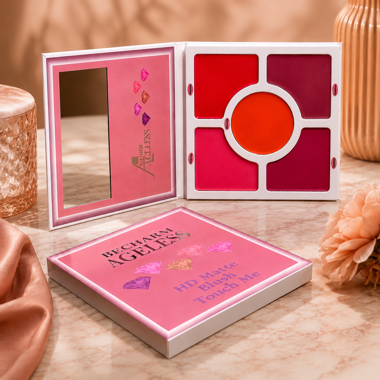 6F86A0CC-B49D-4489-AA7B-22AEF6F0AC61 Becharm ageless Hd Matte Blush palette - Image 1