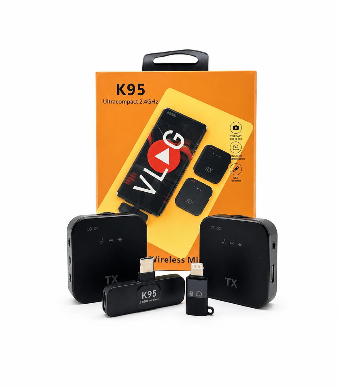 ChatGPT Image Jul 23, 2026, 02_49_14 PM k95 ultra 2.4 ghz compact wireless microphone - Image 1