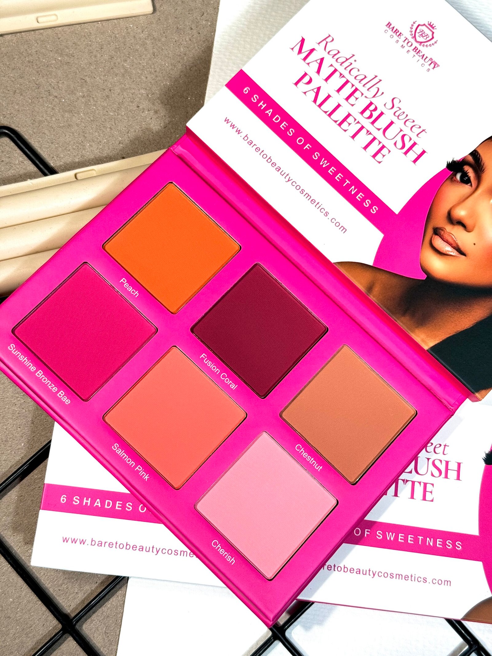 IMG_4946 Bare to Beauty Cosmetics Matte Blush Palette - Image 1