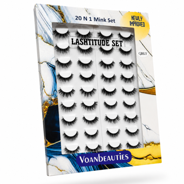 Voanbeauties lashtitude set 20 in 1 mink set girly
