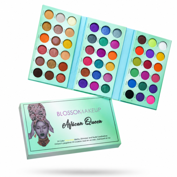 Blossom makeup african queen 54 color all in one matte shimmer and nude eyeshadow