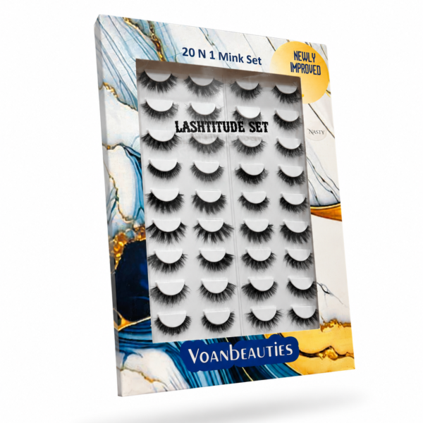 Voanbeauties lashtitude set 20 in 1 mink set nasty