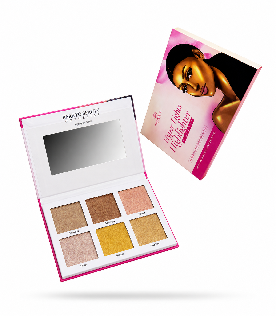 1f17fe70-b582-4e57-bb85-ef716976998a Bare to beauty cosmetic hyper lights highlighter palette - Image 1