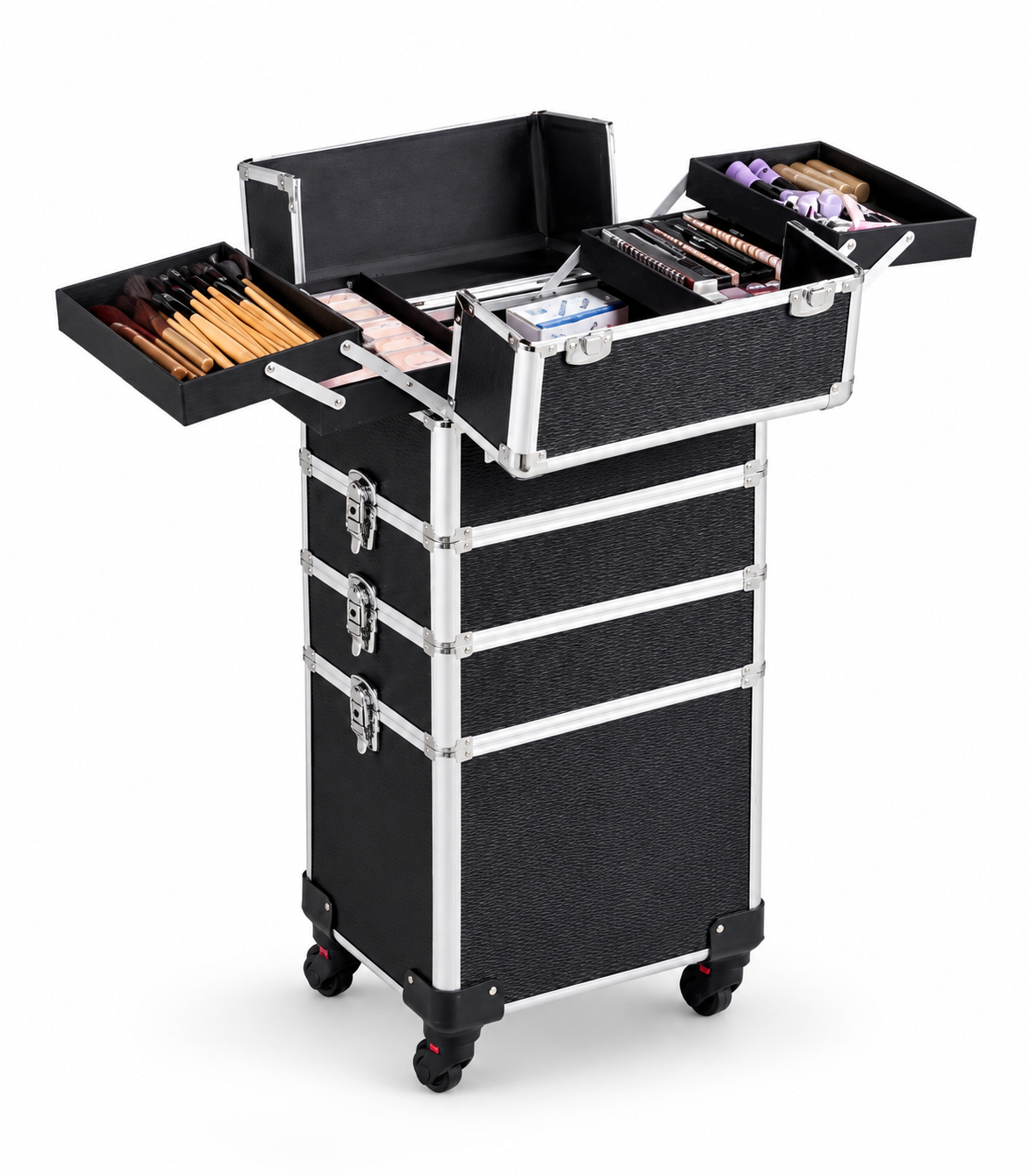 0726be54-81f9-48fb-8a32-0cda7befcf8c 4 in 1 Professional Makeup Wheeled Box - Image 1
