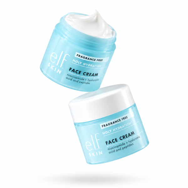 Elf holy hydration face cream in naicinamide and hyaluronic acid and peptides